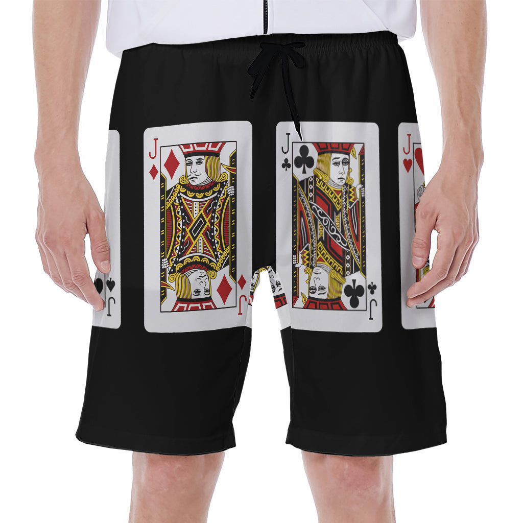 Four Jacks Playing Cards Print Men's Beach Shorts
