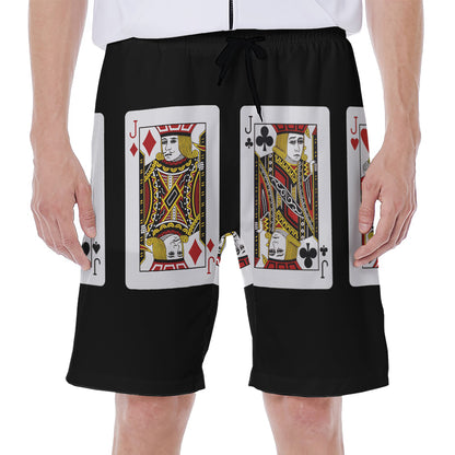 Four Jacks Playing Cards Print Men's Beach Shorts