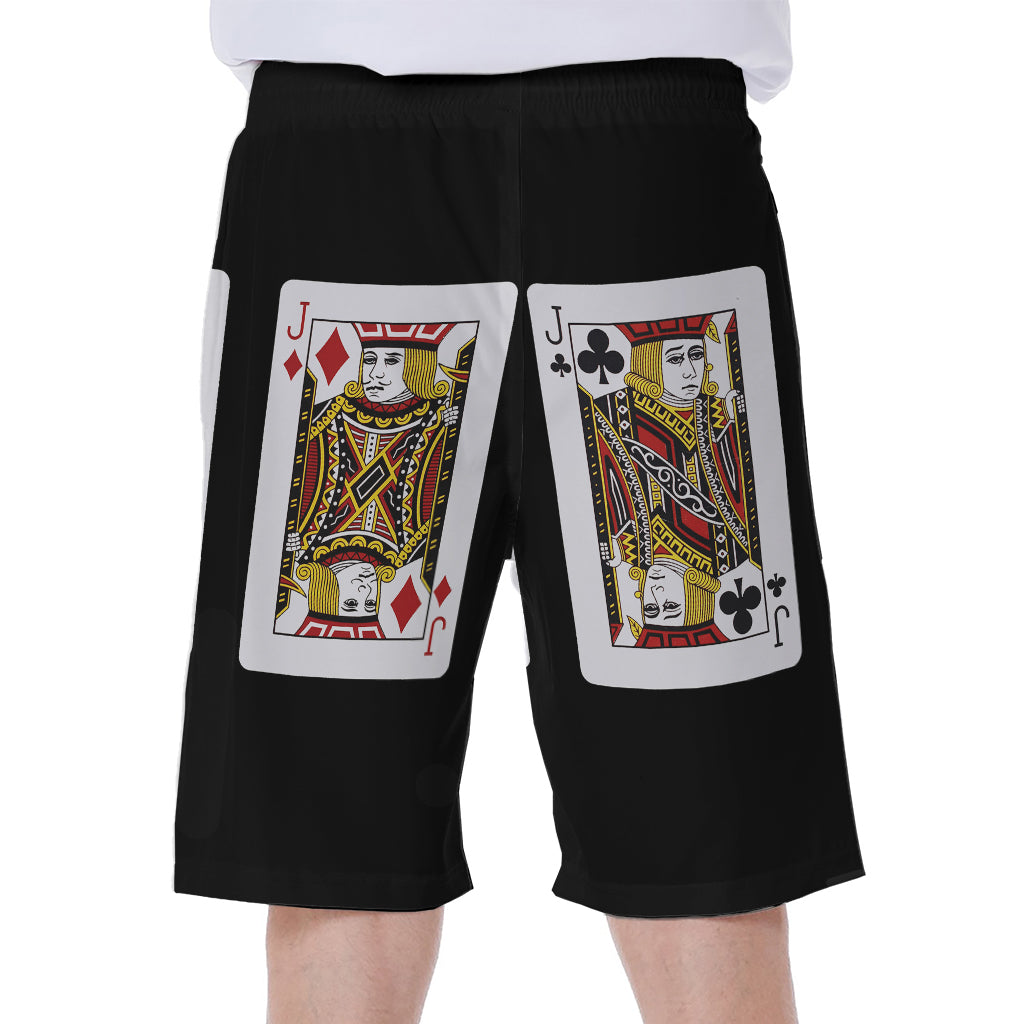 Four Jacks Playing Cards Print Men's Beach Shorts