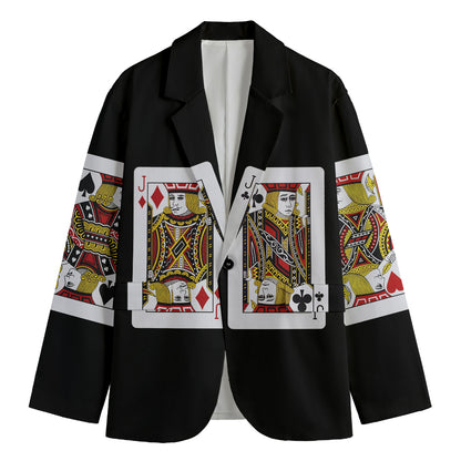 Four Jacks Playing Cards Print Men's Blazer