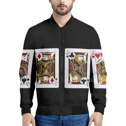 Four Jacks Playing Cards Print Men's Bomber Jacket