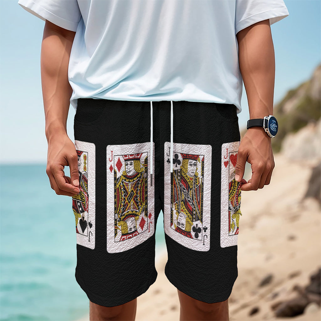 Four Jacks Playing Cards Print Men's Cargo Shorts