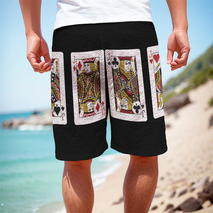 Four Jacks Playing Cards Print Men's Cargo Shorts
