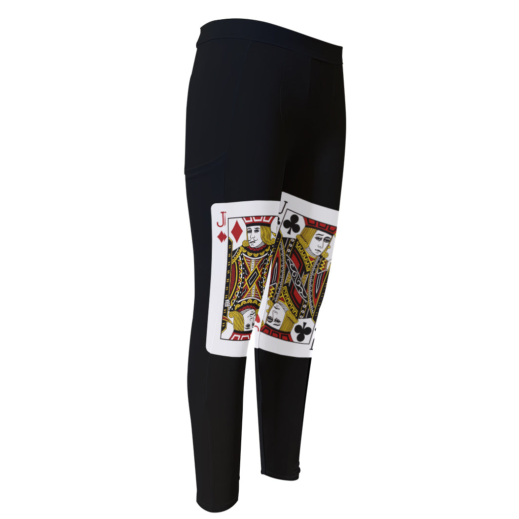 Four Jacks Playing Cards Print Men's Compression Pants