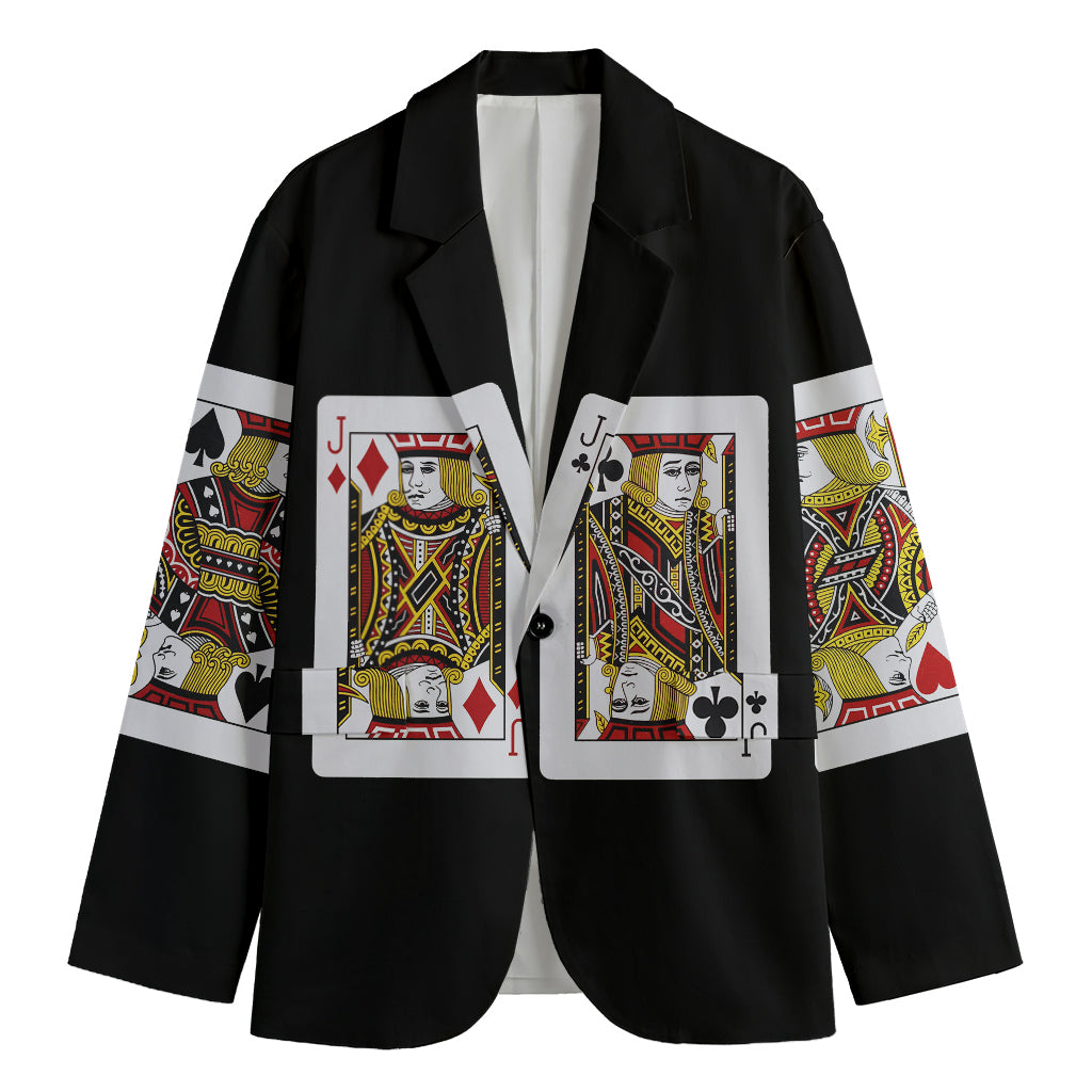 Four Jacks Playing Cards Print Men's Cotton Blazer