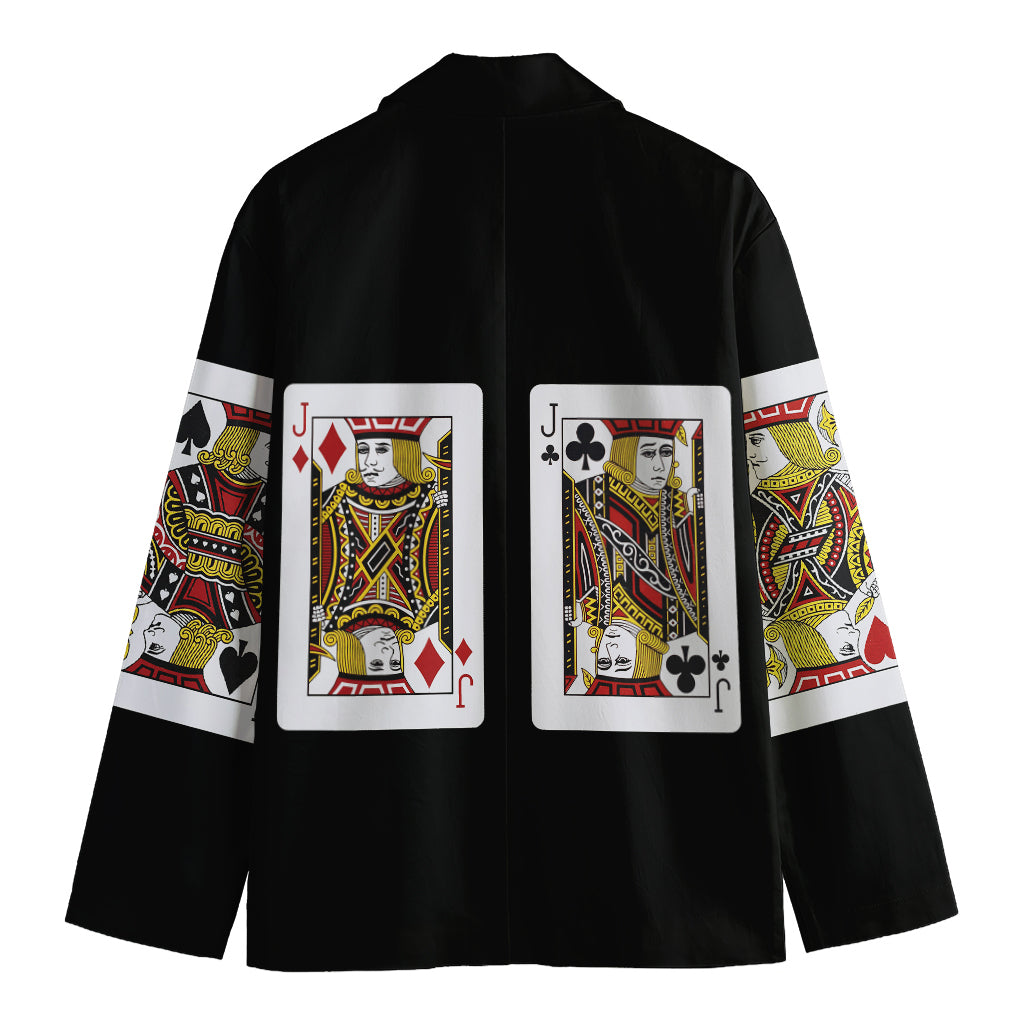 Four Jacks Playing Cards Print Men's Cotton Blazer
