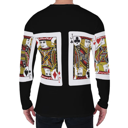 Four Jacks Playing Cards Print Men's Long Sleeve T-Shirt