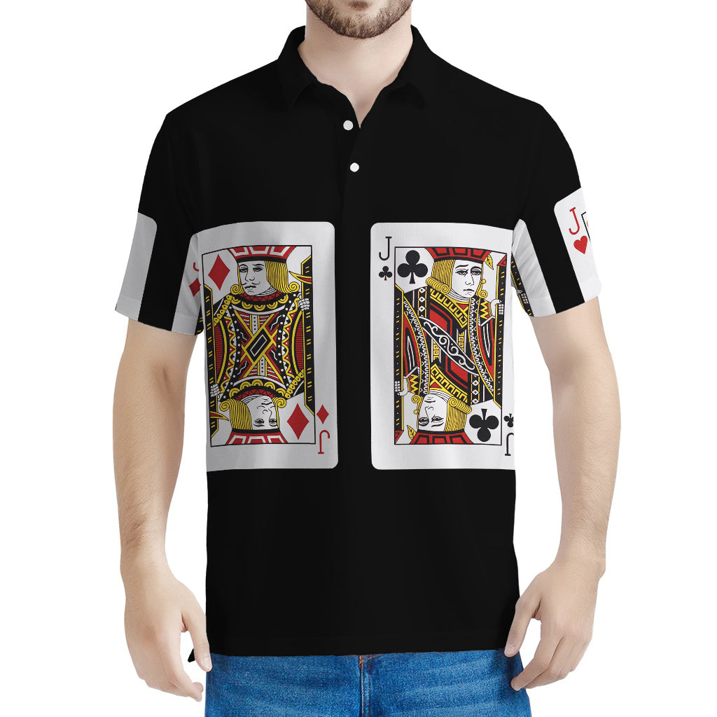 Four Jacks Playing Cards Print Men's Polo Shirt