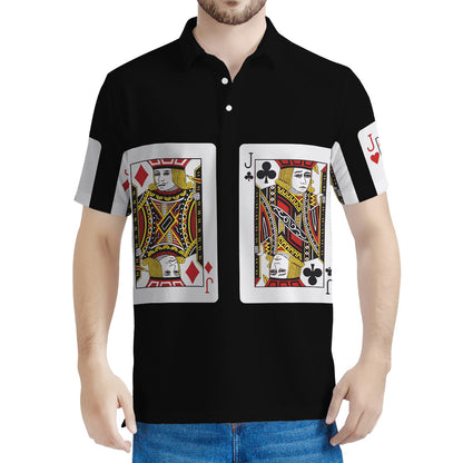 Four Jacks Playing Cards Print Men's Polo Shirt