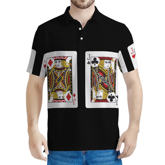 Four Jacks Playing Cards Print Men's Polo Shirt