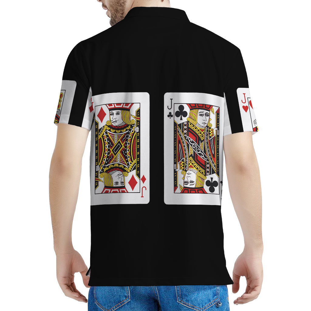 Four Jacks Playing Cards Print Men's Polo Shirt