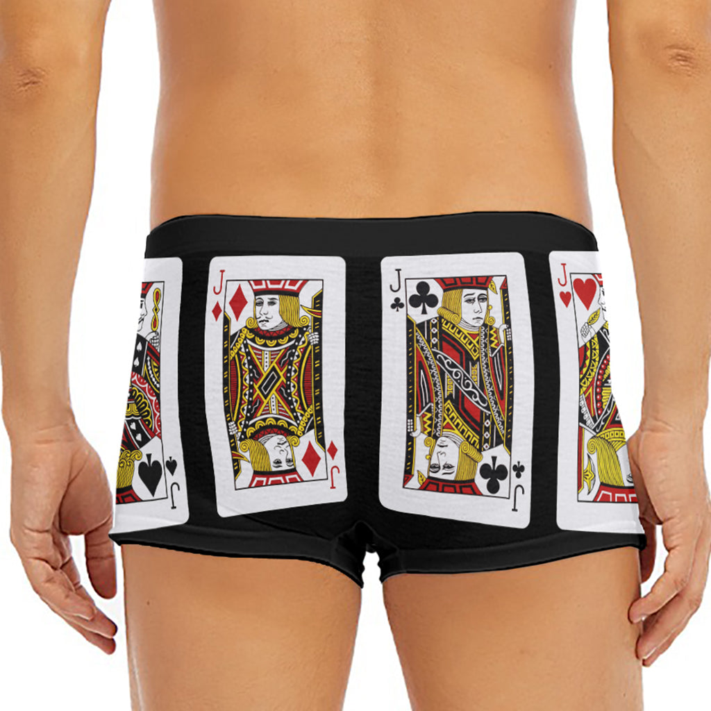 Four Jacks Playing Cards Print Men's Short Boxer Briefs