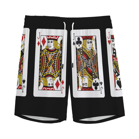 Four Jacks Playing Cards Print Men's Sports Shorts