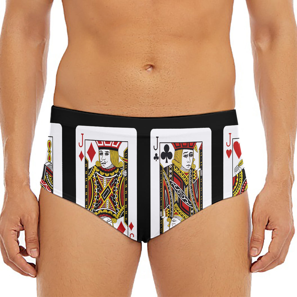 Four Jacks Playing Cards Print Men's Triangle Swim Briefs