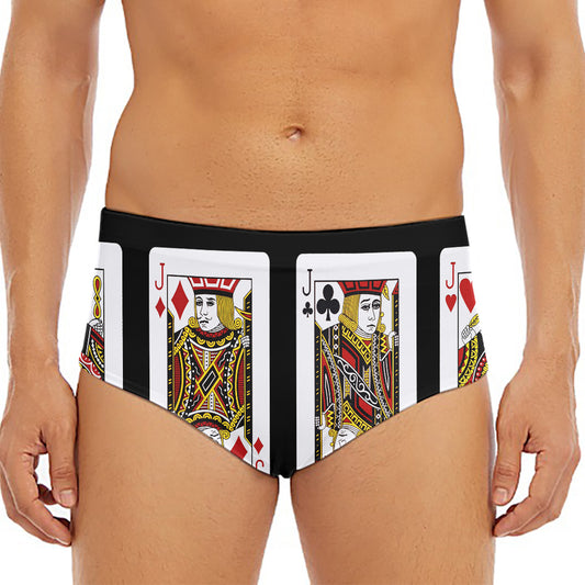 Four Jacks Playing Cards Print Men's Triangle Swim Briefs