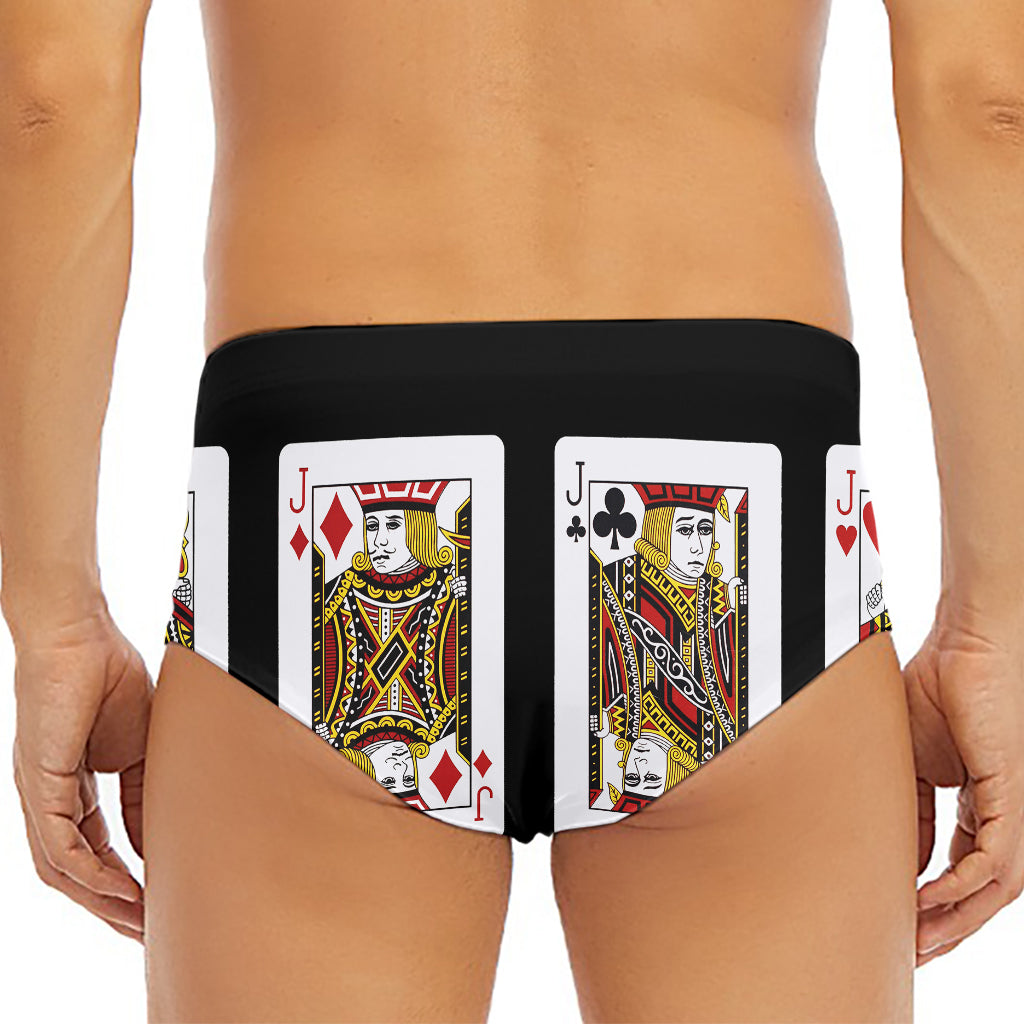 Four Jacks Playing Cards Print Men's Triangle Swim Briefs