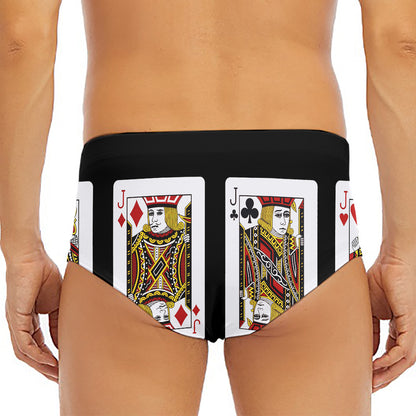 Four Jacks Playing Cards Print Men's Triangle Swim Briefs