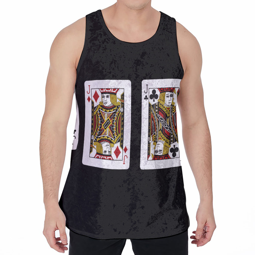 Four Jacks Playing Cards Print Men's Velvet Tank Top