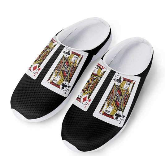 Four Jacks Playing Cards Print Mesh Casual Shoes