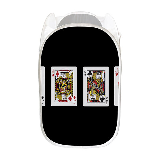 Four Jacks Playing Cards Print Mesh Laundry Hamper