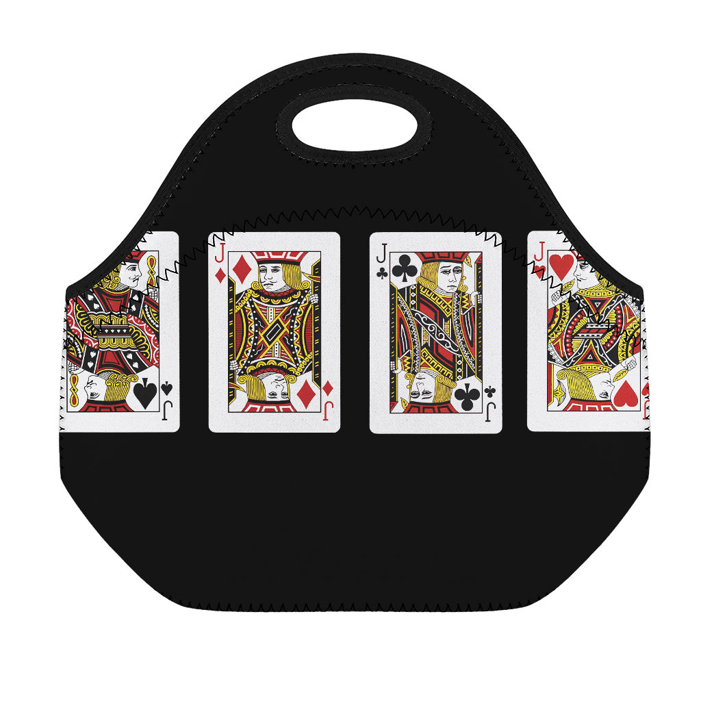Four Jacks Playing Cards Print Neoprene Lunch Bag