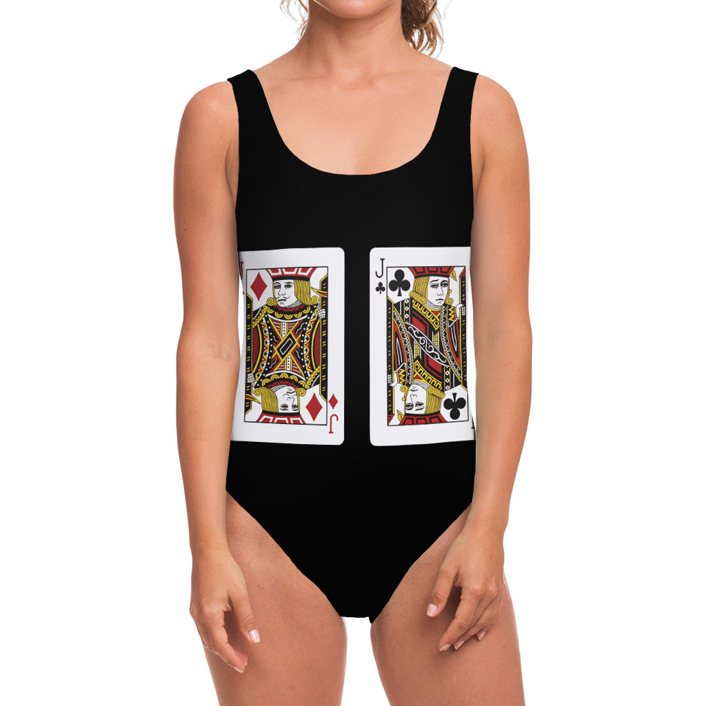 Four Jacks Playing Cards Print One Piece Swimsuit