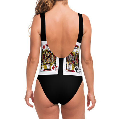 Four Jacks Playing Cards Print One Piece Swimsuit