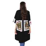 Four Jacks Playing Cards Print Open Front Beach Cover Up