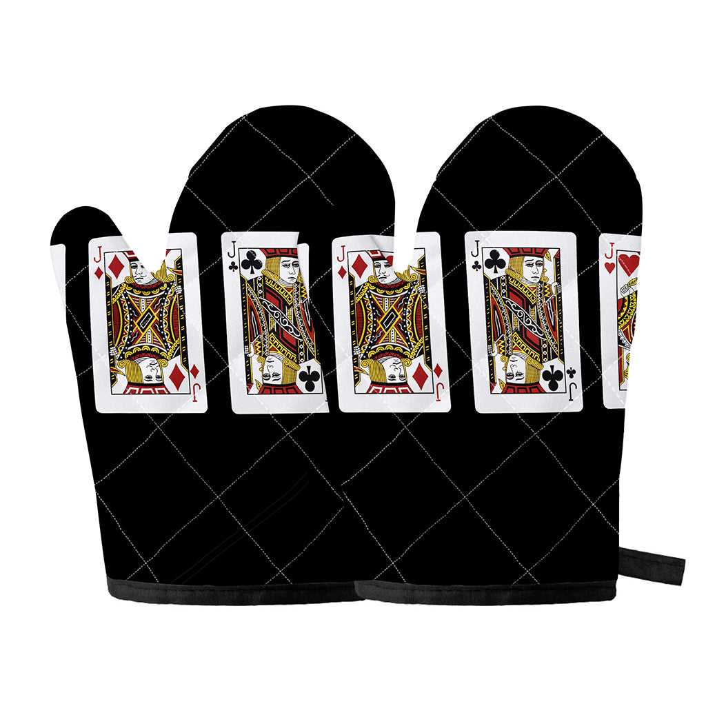Four Jacks Playing Cards Print Oven Mitts