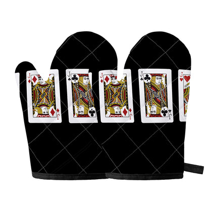 Four Jacks Playing Cards Print Oven Mitts