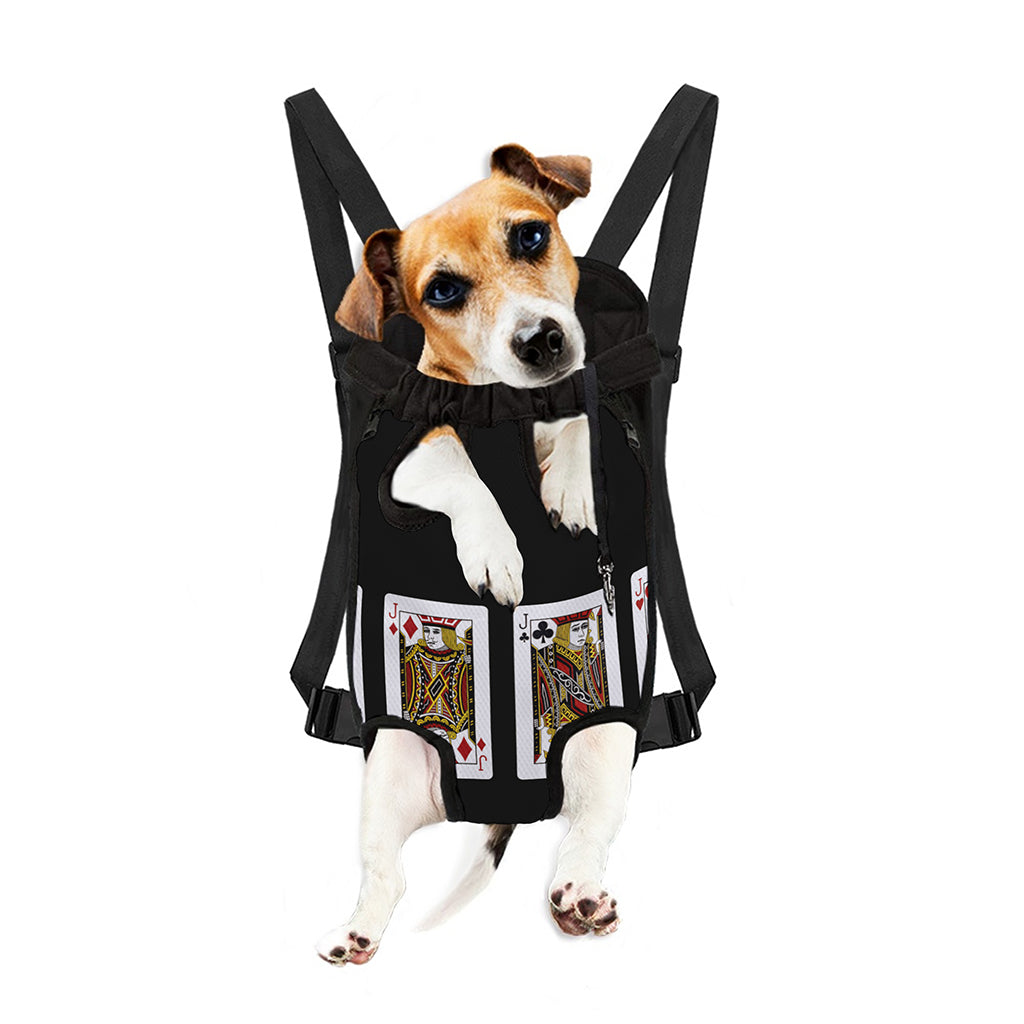 Four Jacks Playing Cards Print Pet Carrier Backpack