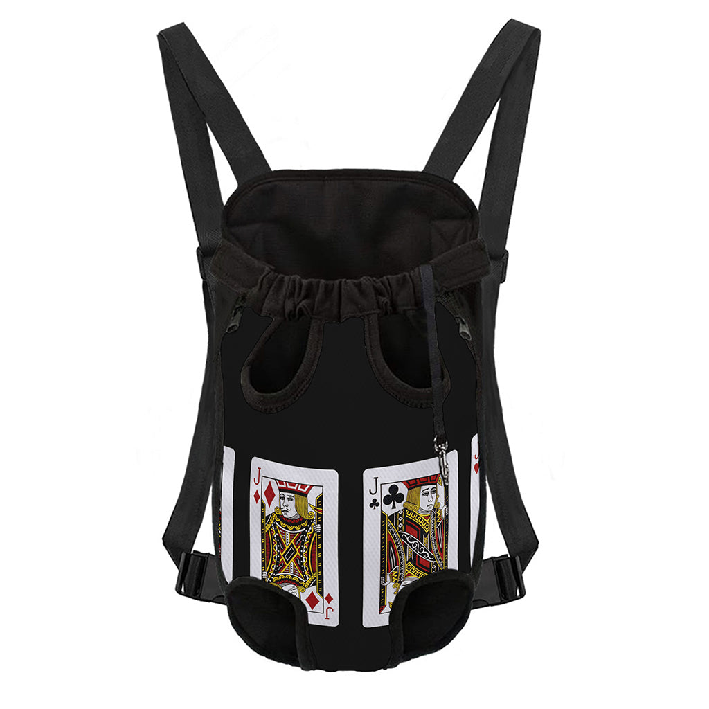 Four Jacks Playing Cards Print Pet Carrier Backpack