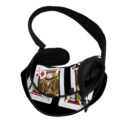 Four Jacks Playing Cards Print Pet Sling Carrier
