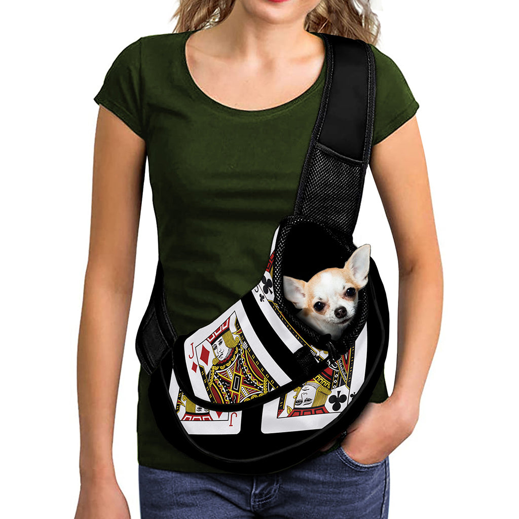 Four Jacks Playing Cards Print Pet Sling Carrier