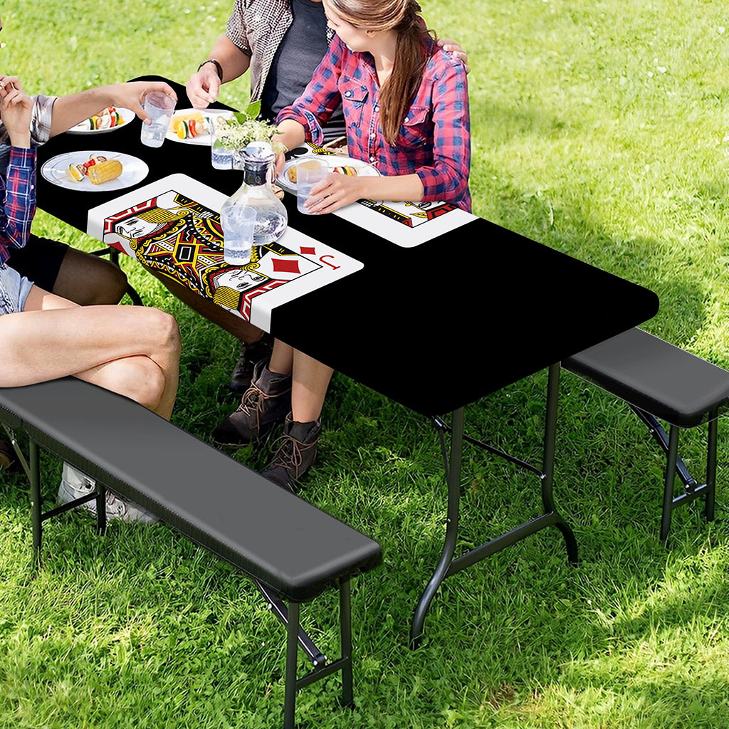 Four Jacks Playing Cards Print Picnic Table Cover