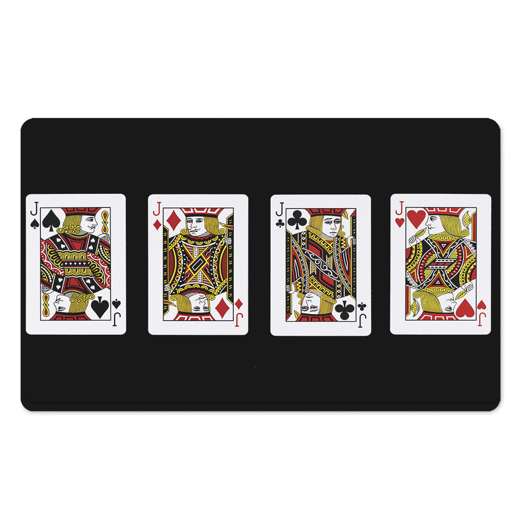 Four Jacks Playing Cards Print Polyester Doormat