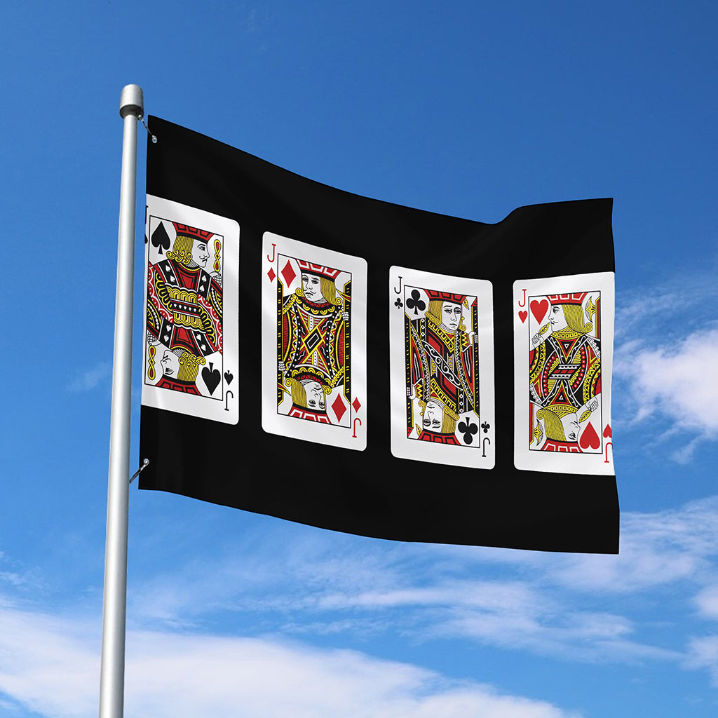 Four Jacks Playing Cards Print Polyester Flag