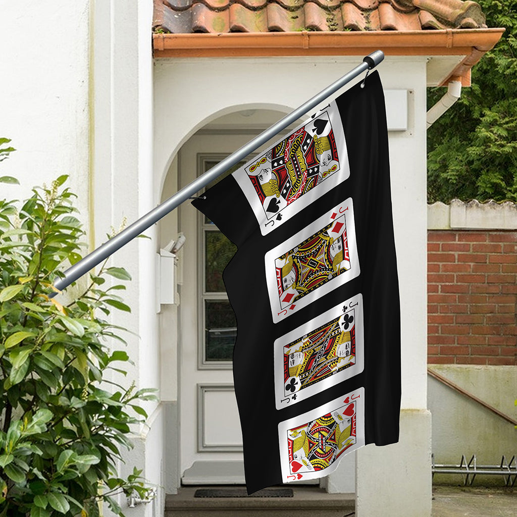 Four Jacks Playing Cards Print Polyester Flag