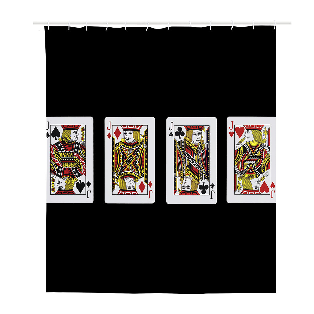 Four Jacks Playing Cards Print Polyester Shower Curtain