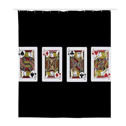 Four Jacks Playing Cards Print Polyester Shower Curtain