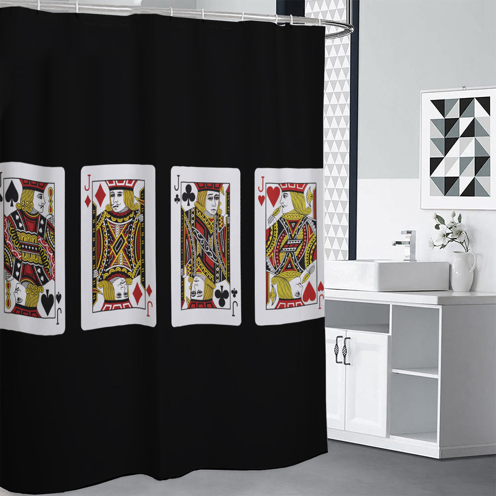 Four Jacks Playing Cards Print Premium Shower Curtain