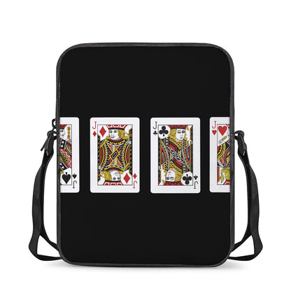 Four Jacks Playing Cards Print Rectangular Crossbody Bag