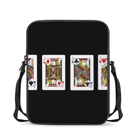 Four Jacks Playing Cards Print Rectangular Crossbody Bag
