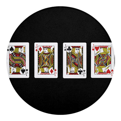 Four Jacks Playing Cards Print Round Blanket