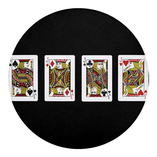 Four Jacks Playing Cards Print Round Blanket