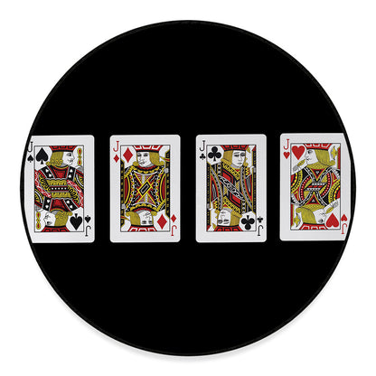 Four Jacks Playing Cards Print Round Floor Mat