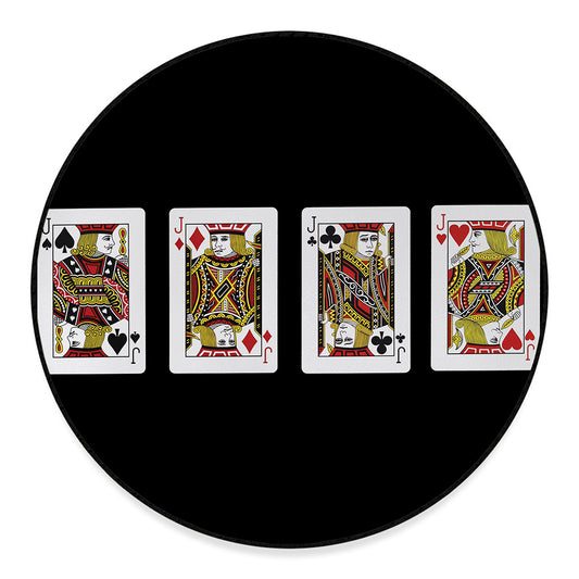 Four Jacks Playing Cards Print Round Floor Mat
