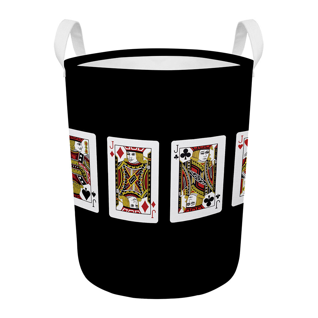 Four Jacks Playing Cards Print Round Laundry Basket