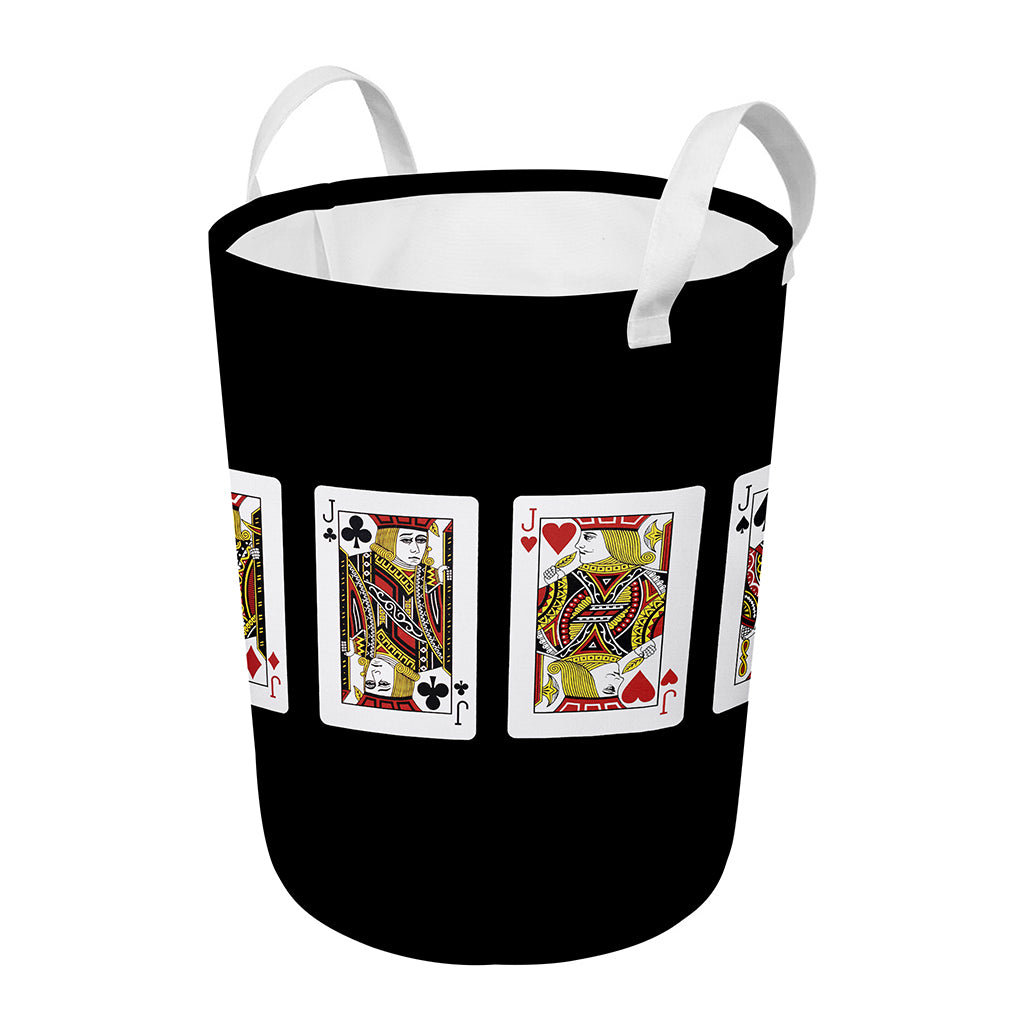 Four Jacks Playing Cards Print Round Laundry Basket