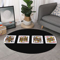 Four Jacks Playing Cards Print Round Rug